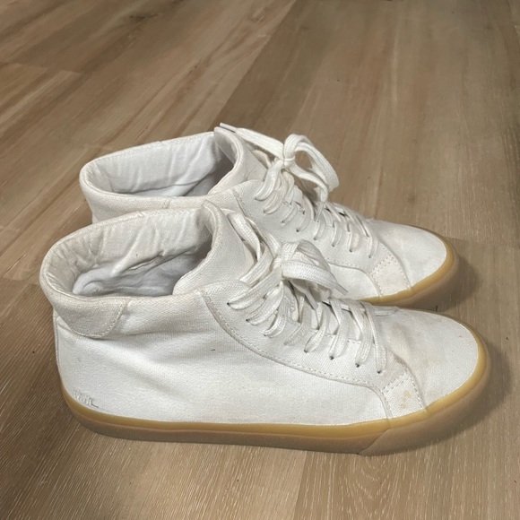 Madewell Sidewalk High-Top Sneakers in Recycled Canvas good condition sz 8 - Picture 4 of 11